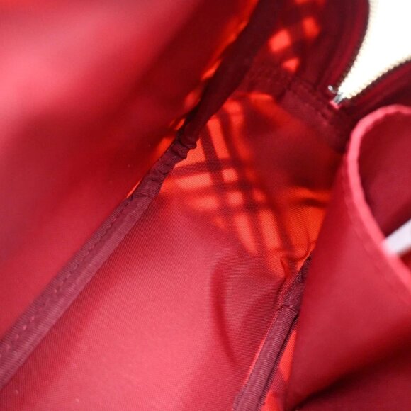 BURBERRY Logo Nova Check Shoulder Bag Canvas Leather Red Brown Japan 218-082525 - Picture 11 of 15